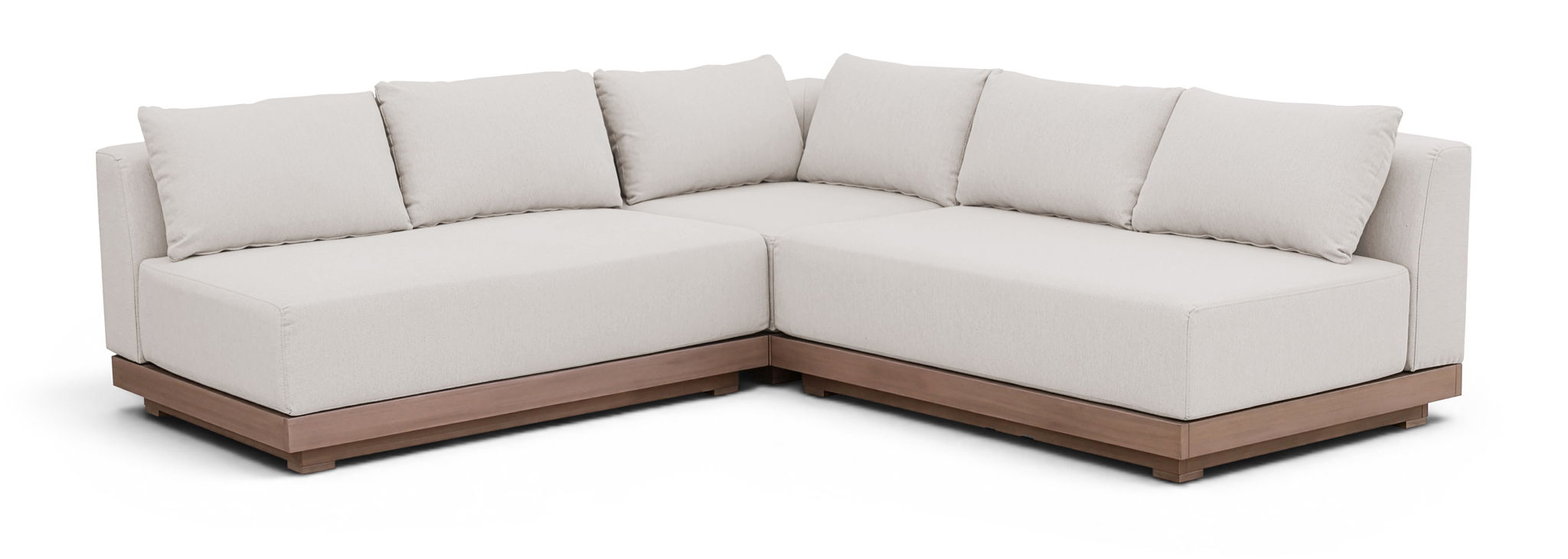 Solace - Olefin Performance Fabric 3 Piece Outdoor Patio Modular Sectional (2 Loveseats & Corner Chair)