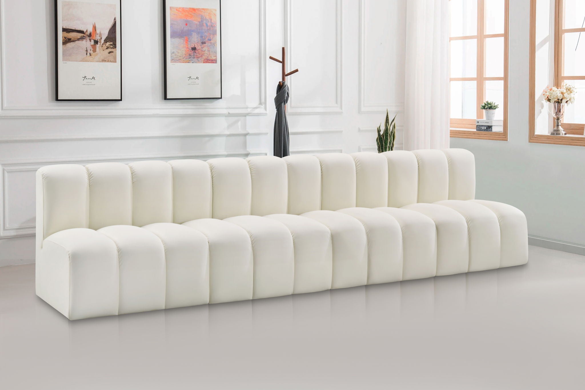Arc - Faux Leather 4 Seats Modular Sofa