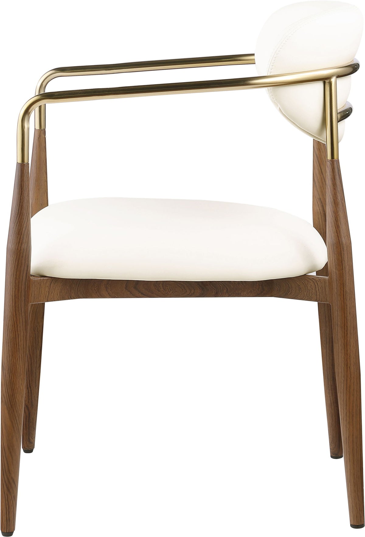 Ronda - Vegan Leather Upholstered Dining Arm Chair - Walnut Legs
