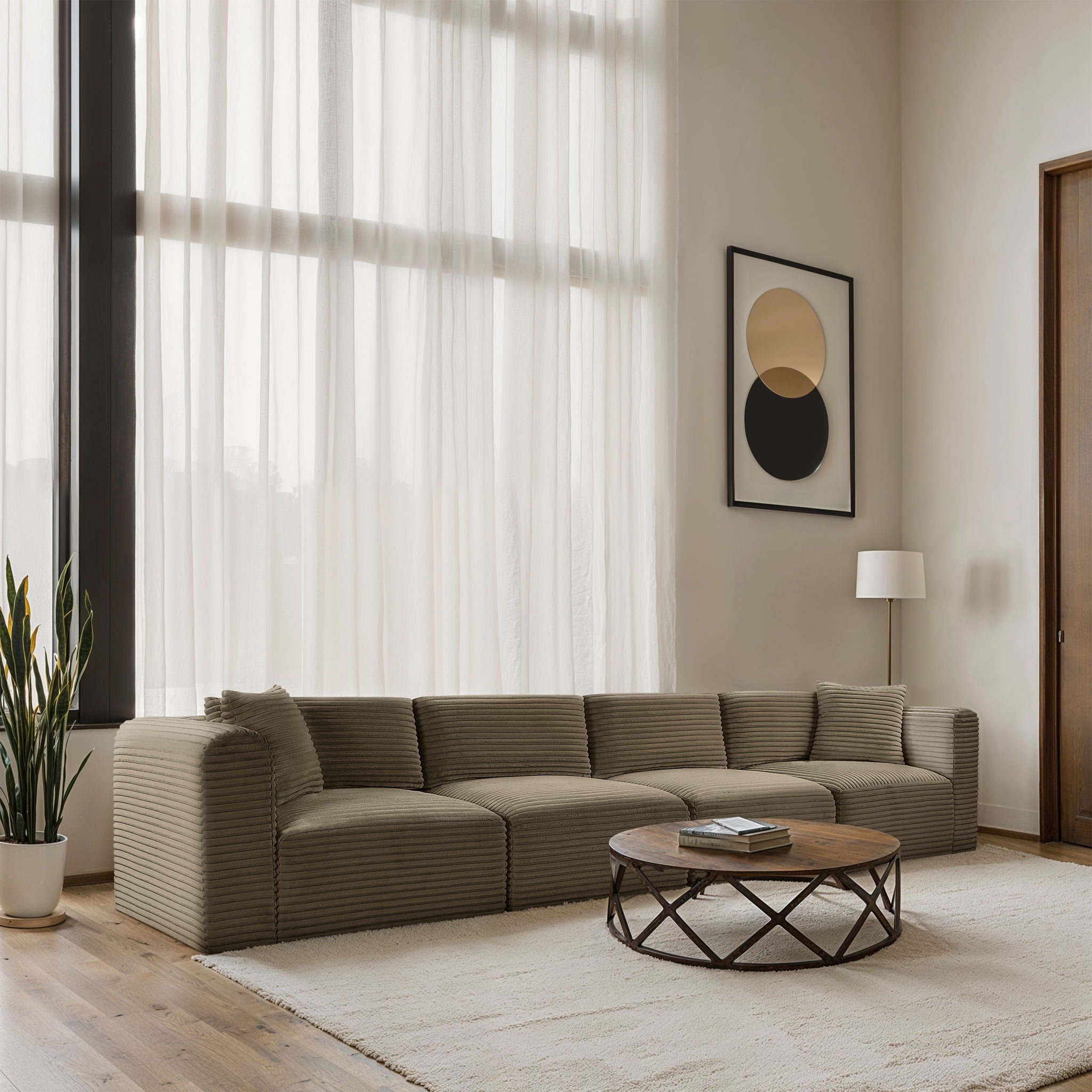 Shaggy - Fabric 4 Seat Modular Sofa