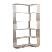Extended Corner Bookshelf For Living Room - Light Gray
