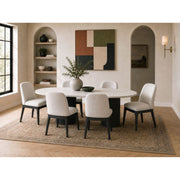 Sylvie - 7 Piece Standard Height Dining Set (Oval Table And Six Chairs) - Black With Grain