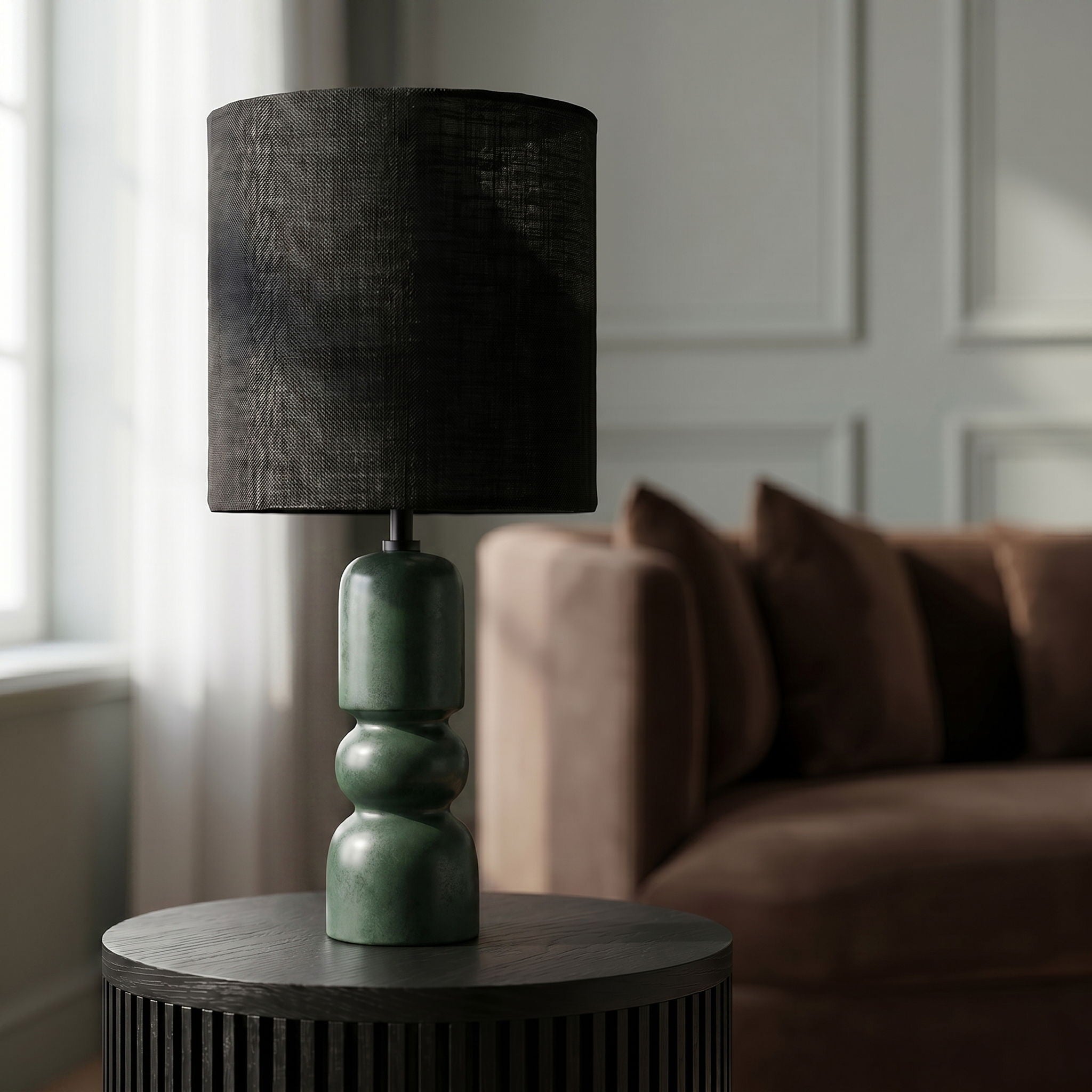 Paros - Base And Linen Textured Fabric Shade Table Lamp