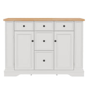 Sideboard Buffet Cabinet With 5 Drawers, 2 Cabinets, Adjustable Shelves