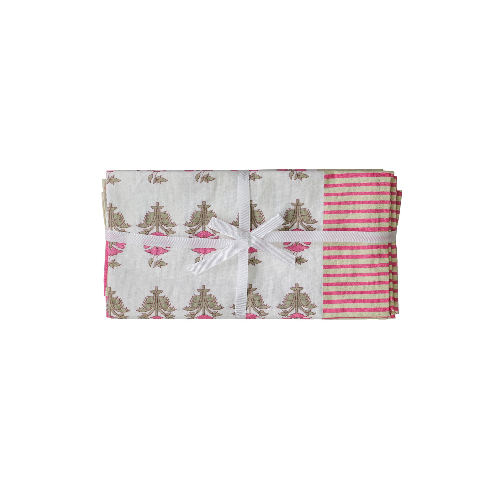 Crissy - Cotton Canvas Printed Napkins (Set of 4) - Pink Vintage Floral