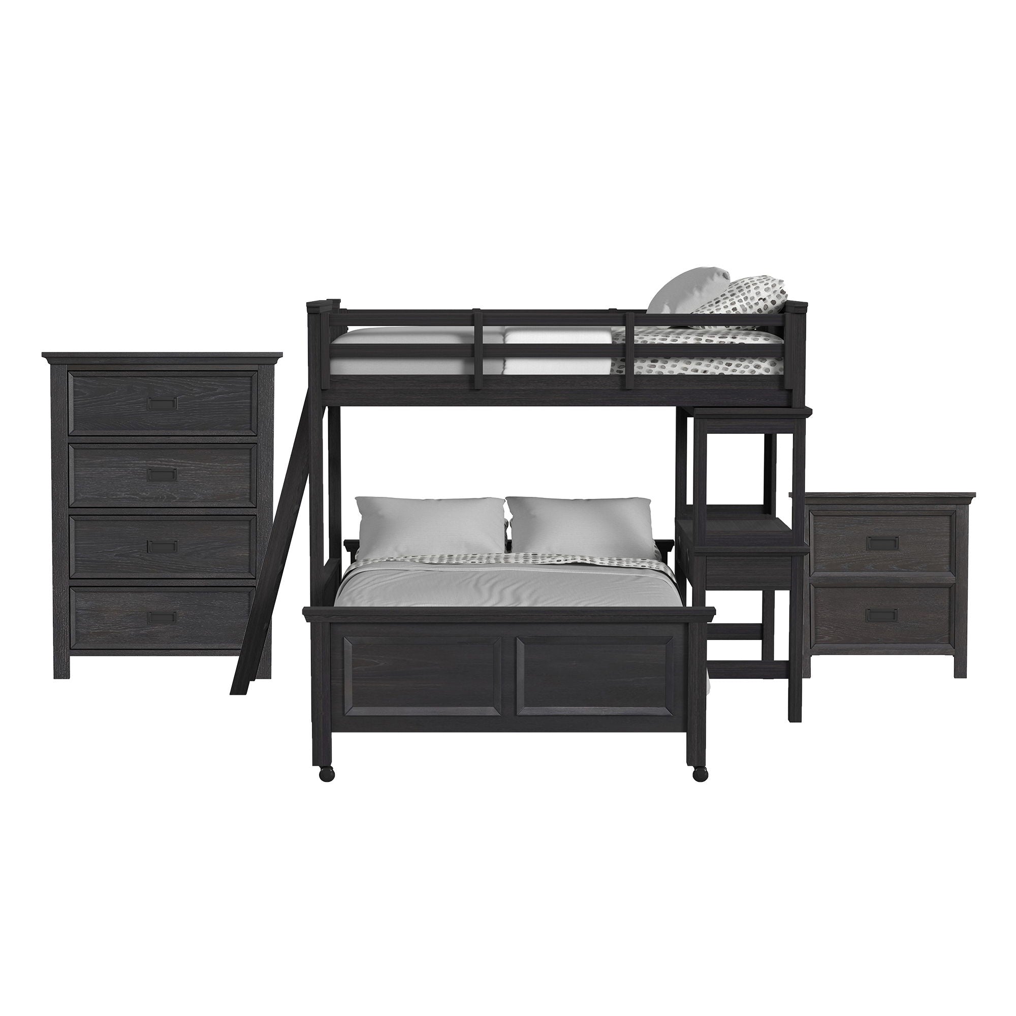 Hampton Kids - Loft With Ladder And Desk With Speaker Bedroom Set