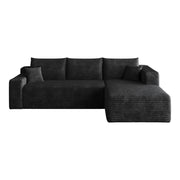 Cloud Sectional Sofa, Comfort U-Shaped Sofa For Living Room - Black