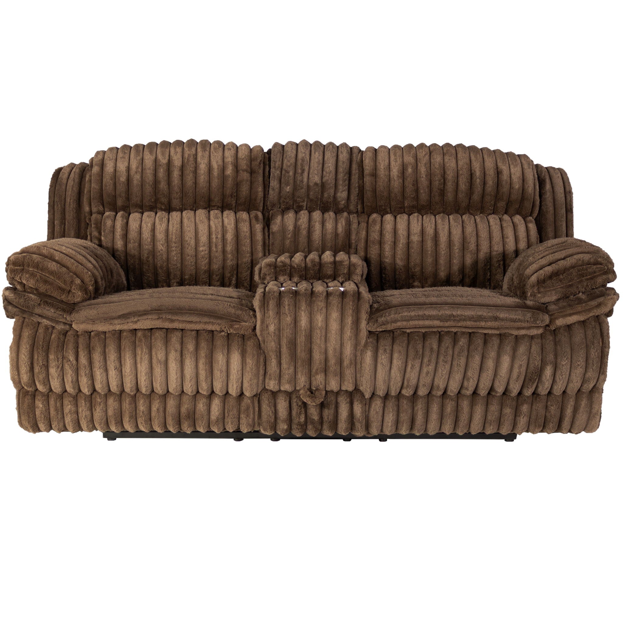 Contemporary Motion Loveseat With Console Storage