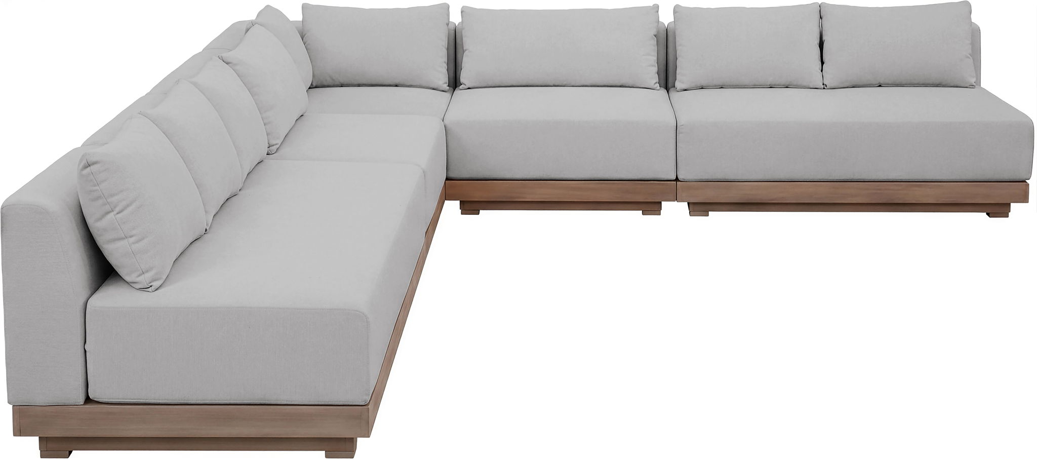 Solace - Olefin 5 Piece Outdoor Patio Modular Sectional