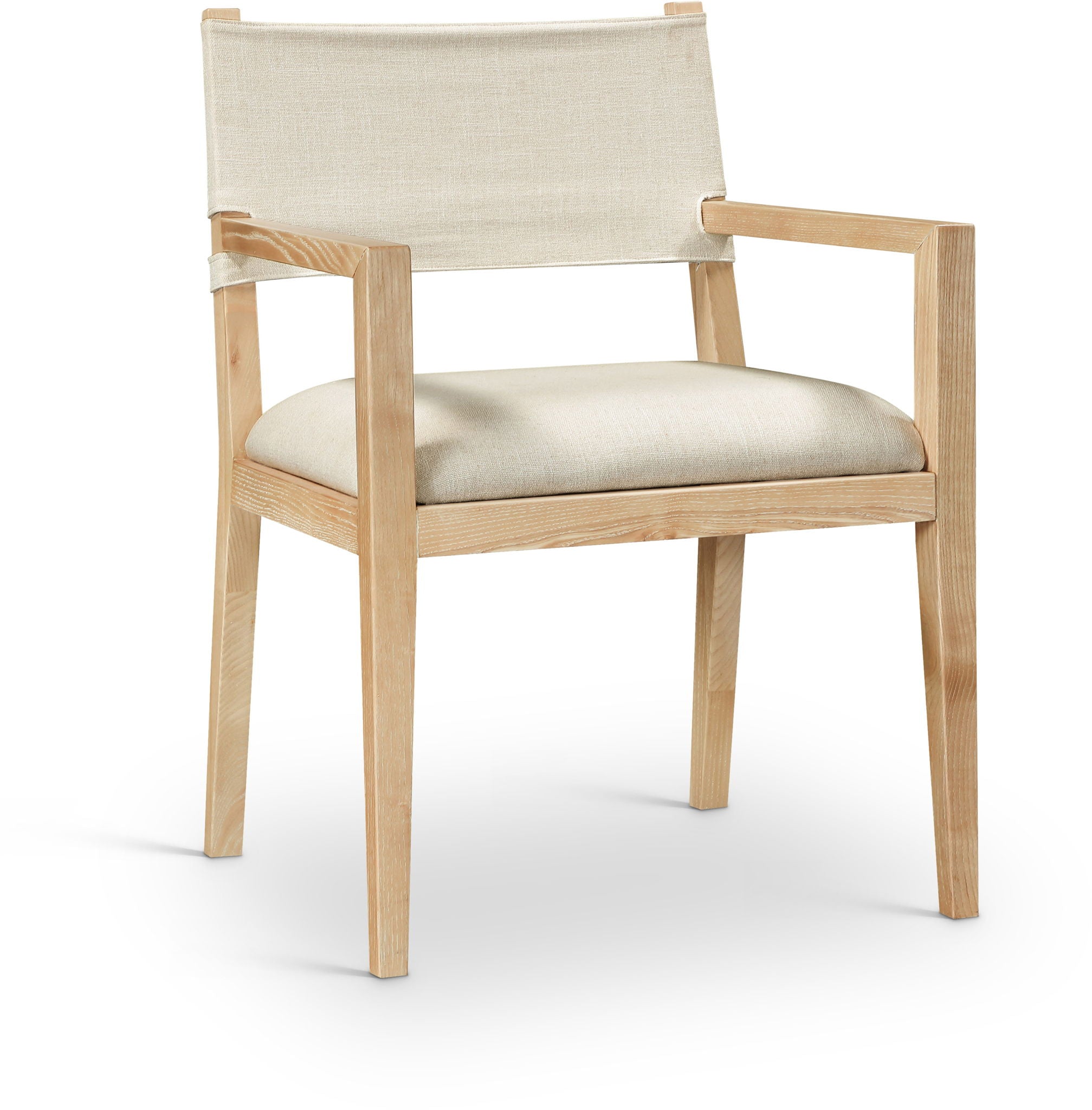 Avon - Linen Textured Performance Fabric Upholstered Dining Arm Chair