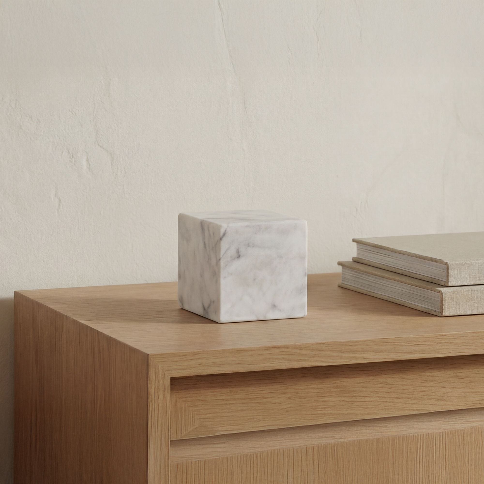Cora - Cube Tabletop Accent - Purple / White Marble