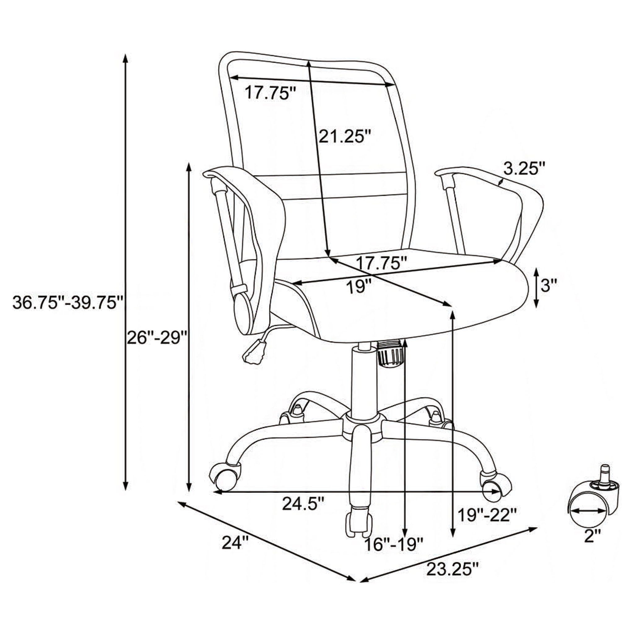 Swivel Office Chair With Base Adjustable Height - Black