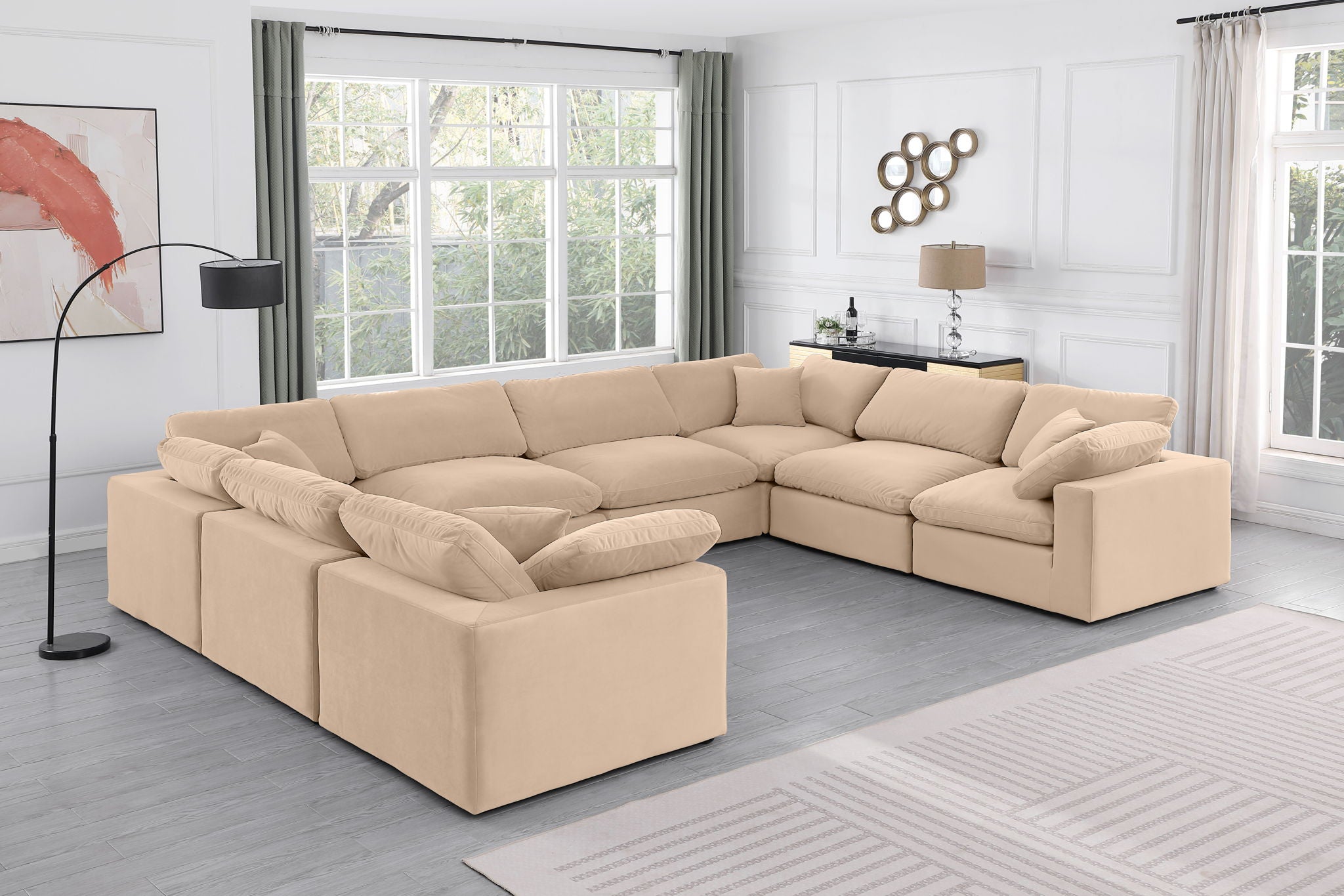 Comfy - 8 Piece Velvet Modular Sectional