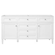 Bathroom Vanity Cabinet Only, 3 Drawers & 2 Doors, Adjustable Shelf, Soft Close Hinges - White
