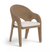 Seacrest - Olefin Water Resistant Fabric And Wicker Outdoor Patio Dining Chair