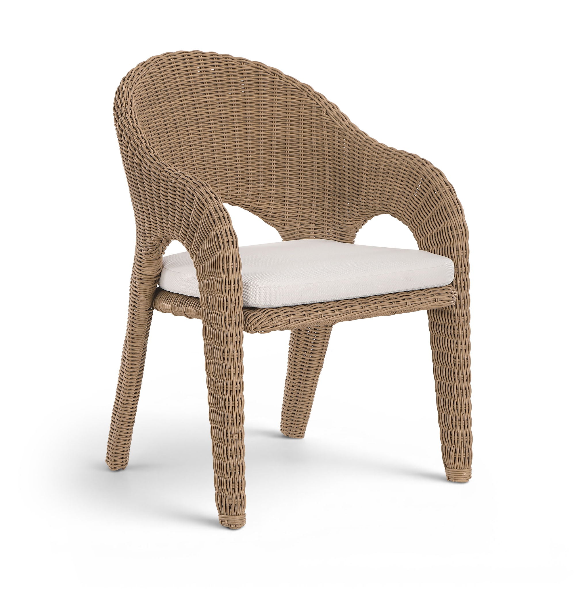 Seacrest - Olefin Water Resistant Fabric And Wicker Outdoor Patio Dining Chair