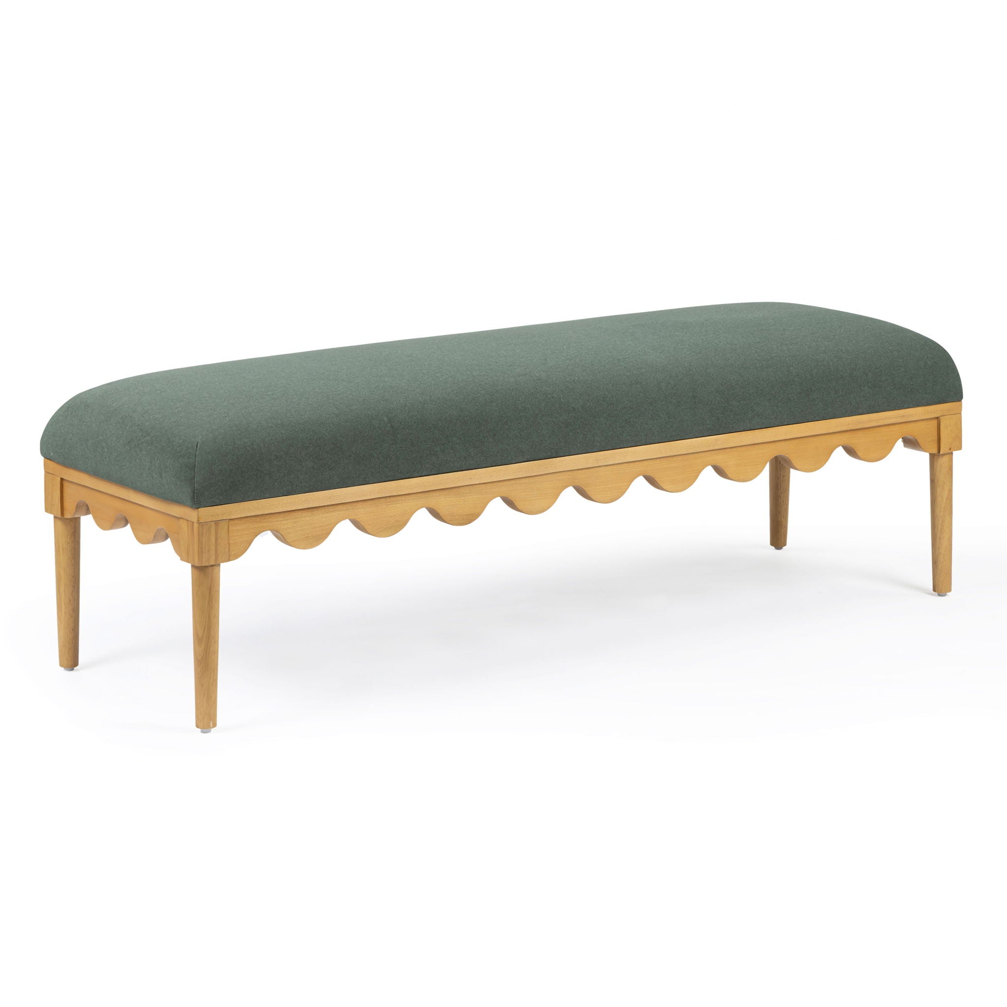 Oodle - Vegan Mohair Bench, Natural Ash Legs