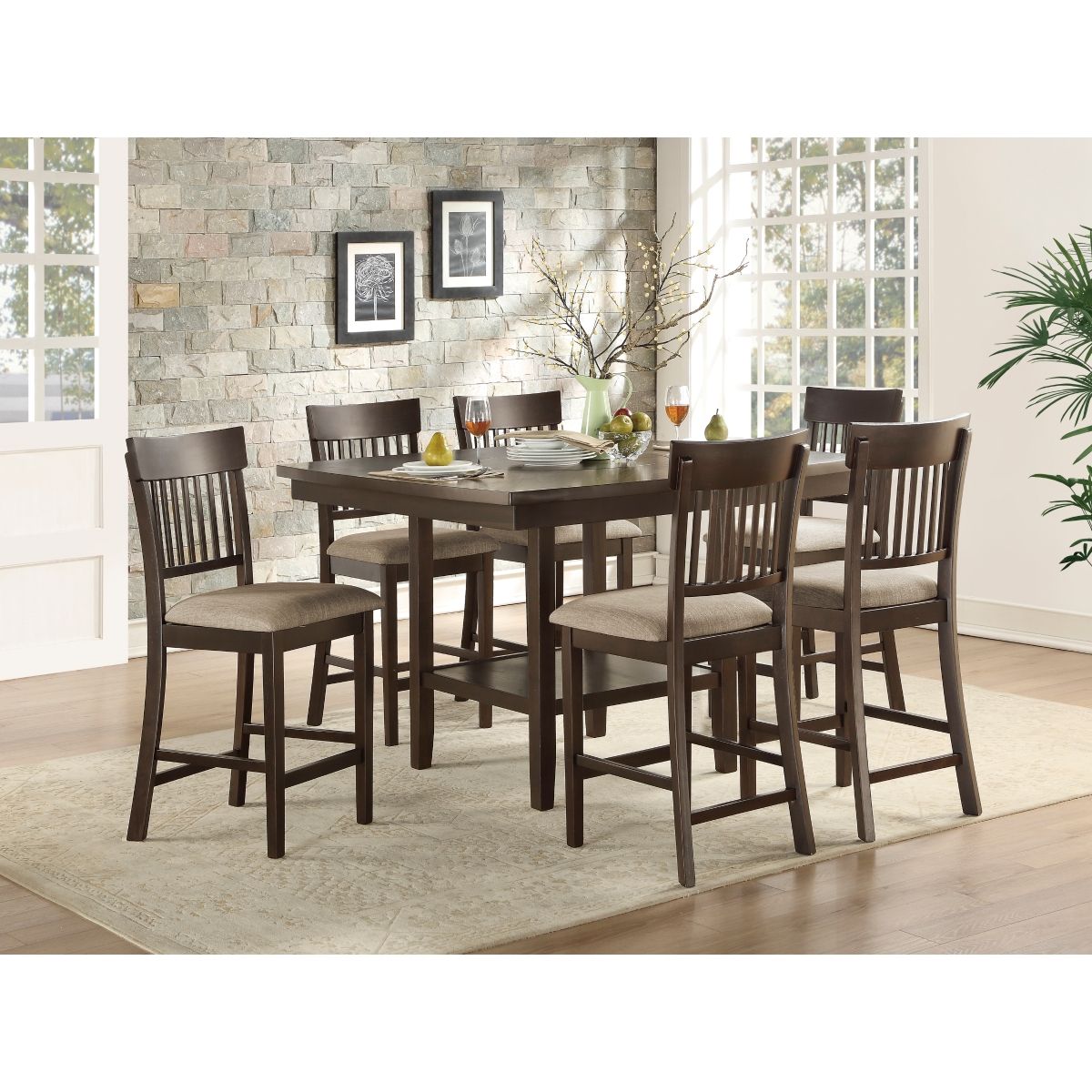 Balin - Counter Height Chair With Slat Back (Set of 2) - Brown