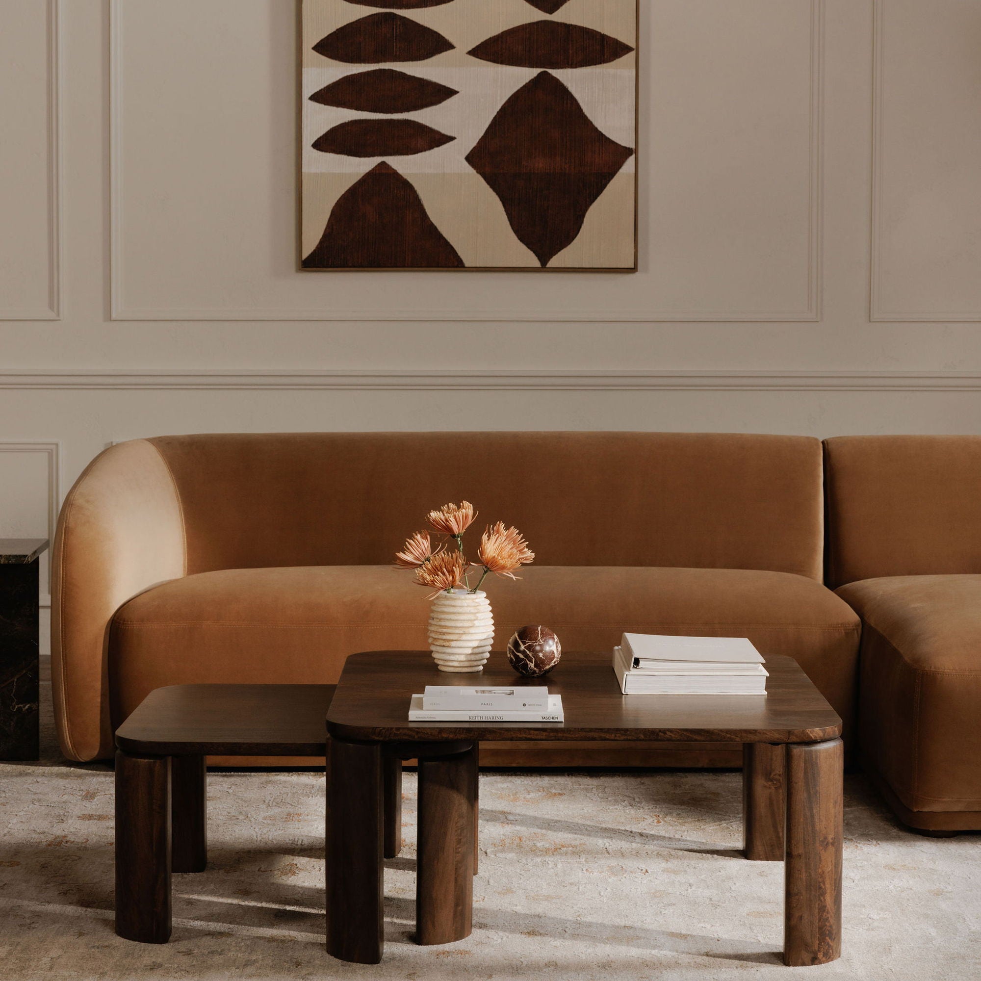 Amada - Framed Painting - Beige