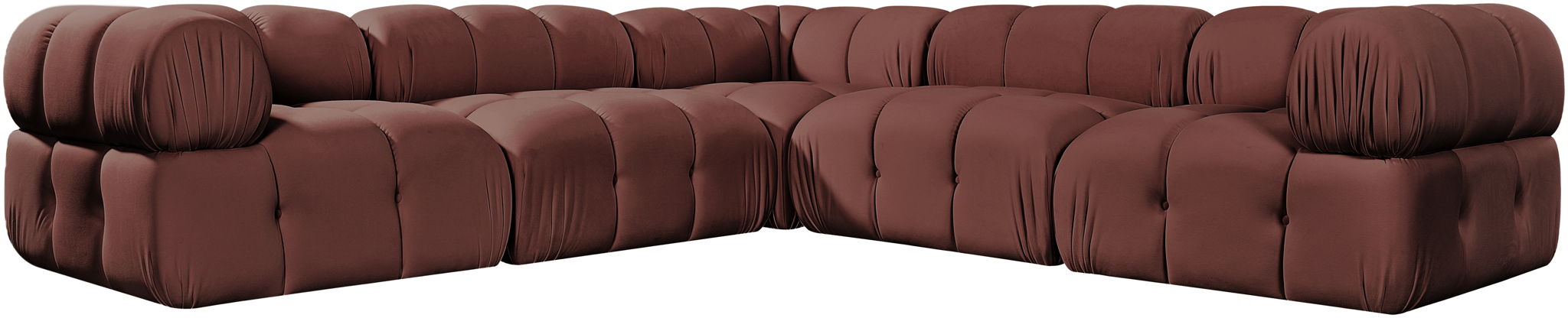 Orin - Velvet 5 Piece Modular Corner Sectional