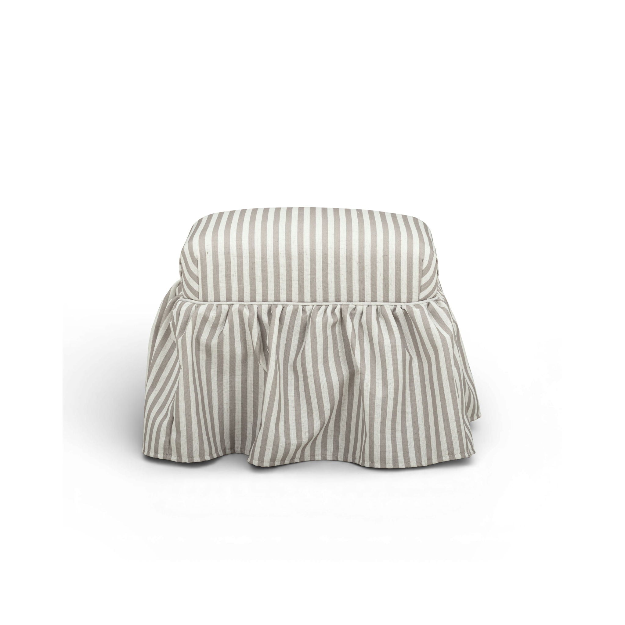 Gertrude - Striped Linen Ottoman