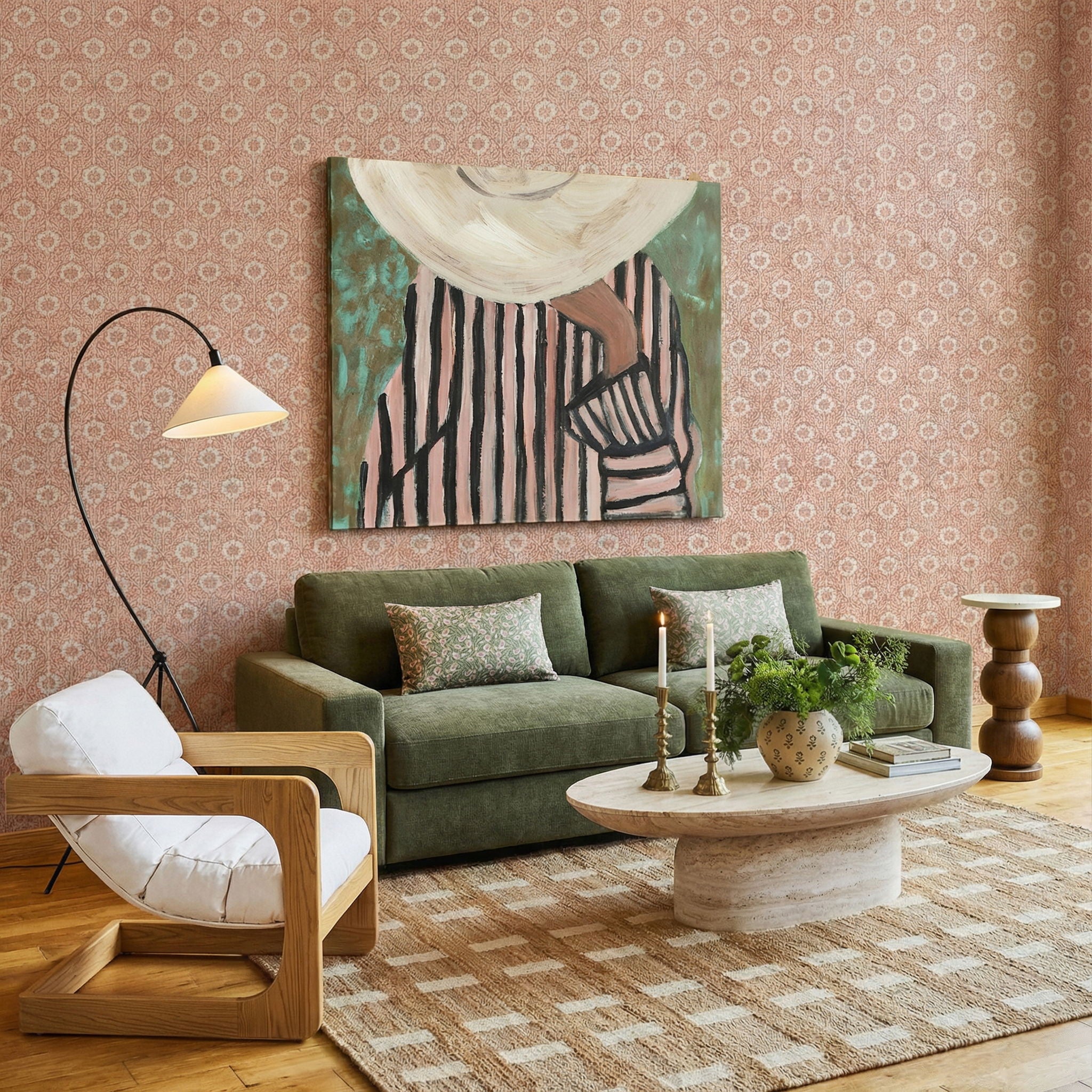 Palma - Upcycled Fabric Accent Chair - Cream