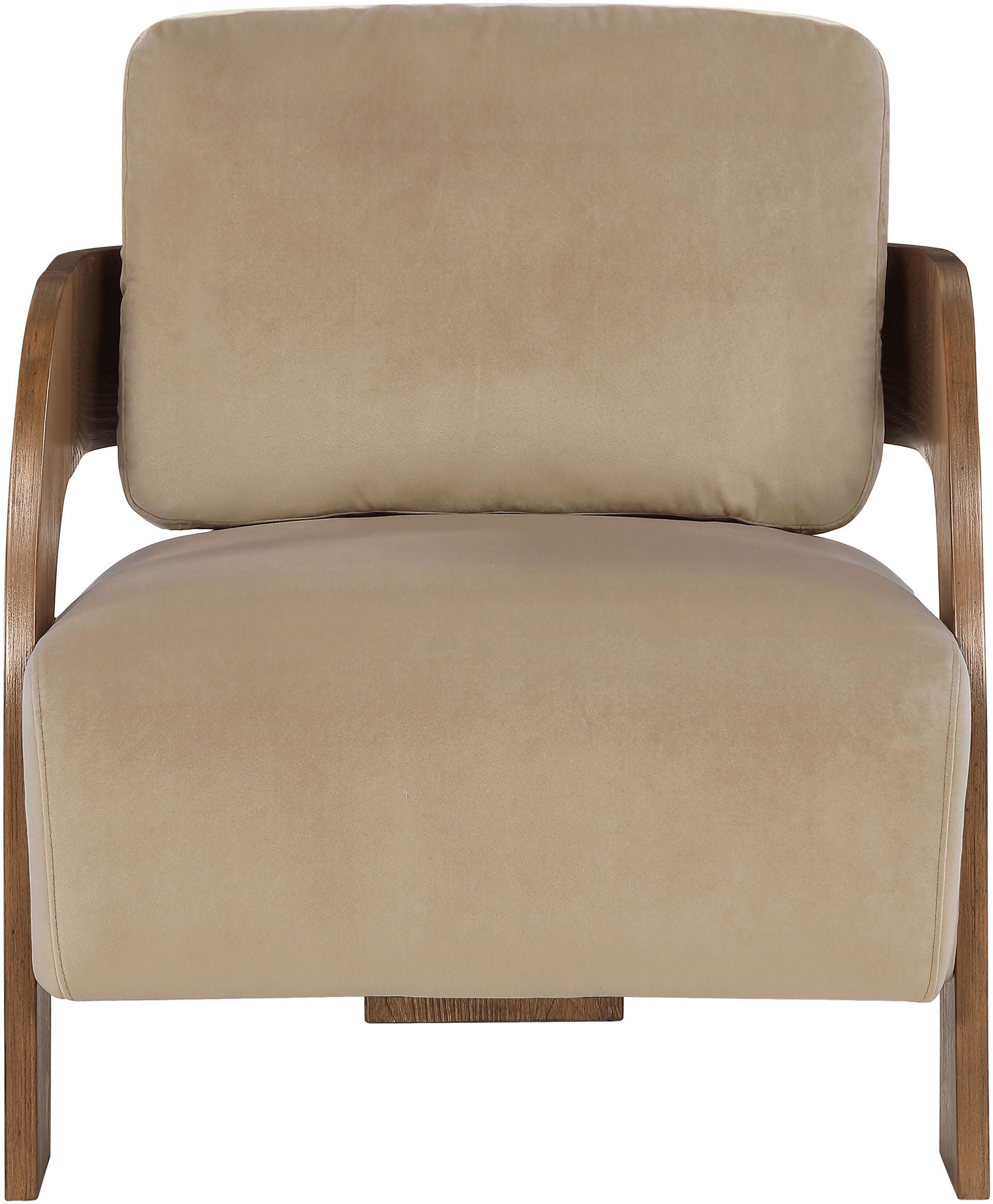 Cedra - Velvet Performance Fabric Upholstered Accent Chair - Brown Frame