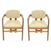 Outdoor Accent Armchairs For Patio (Set of 2) - Natural / Teak