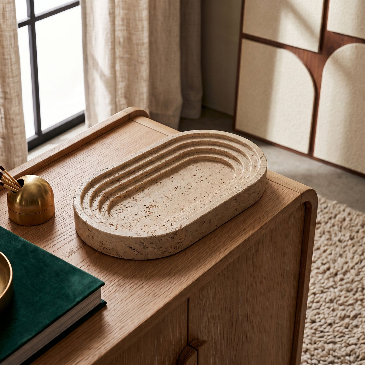 Maximus - Genuine Marble Tray - Travertine