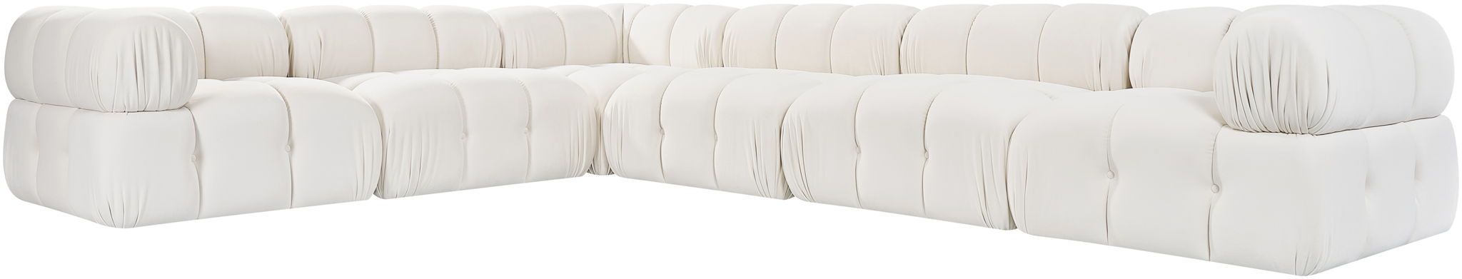 Orin - L-Shaped Velvet 6 Piece Modular Sectional