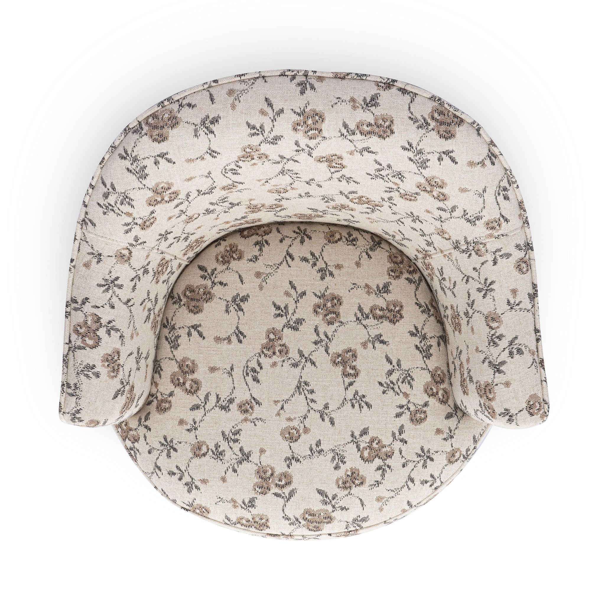 Skyla - Floral Jacquard Swivel Accent Chair - Beige