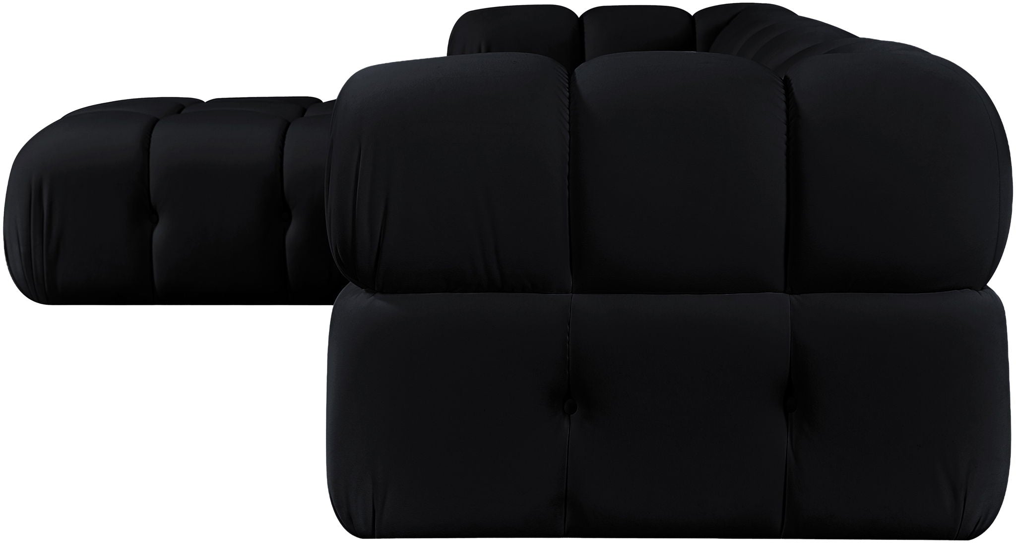 Orin - Velvet 4 Piece Modular Sectional With Chaise