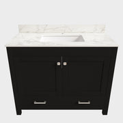 Bathroom Vanity Set, Cabinet With Doors & Drawers, Single Faucet Hole - Black