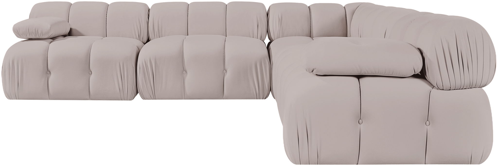 Orin - Velvet Fabric 5 Piece Modular Sectional