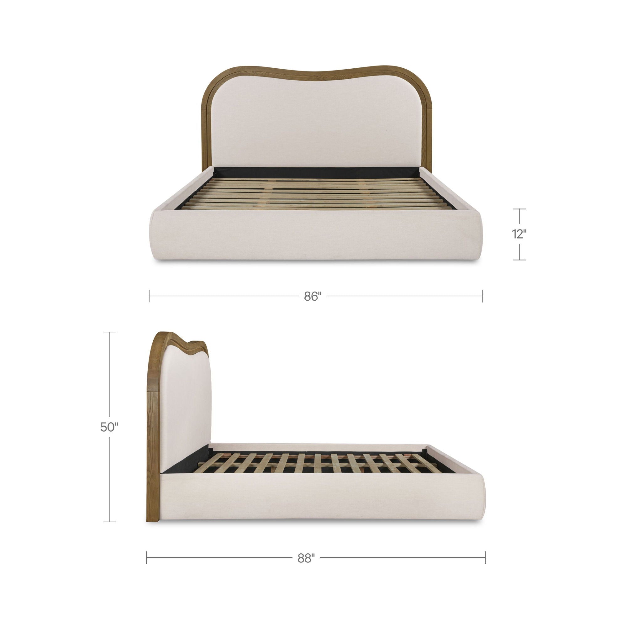 Camilla - King Bed - Oat / White / Beige
