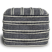 Corrie - Square Outdoor / Indoor Pouf - Navy / White