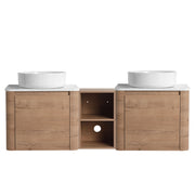 Wall Mounted Bathroom Vanity With Art Sink, 1 Storage Shelf, Soft Close Door