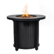 Propane Round 40000Btu Fire Pit Table - Black