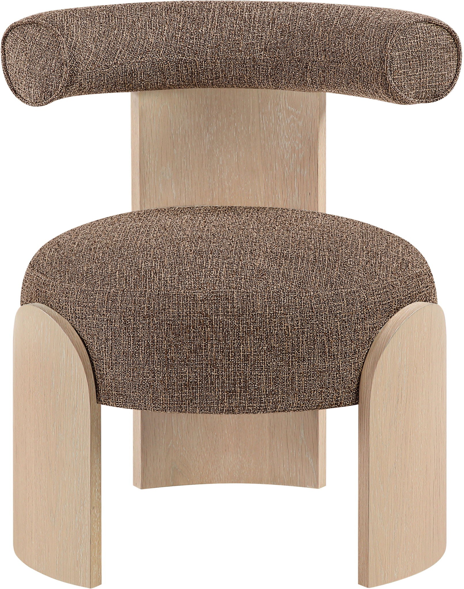 Calder - Linen Textured Fabric Upholstered Accent Chair - Painted Natural Base