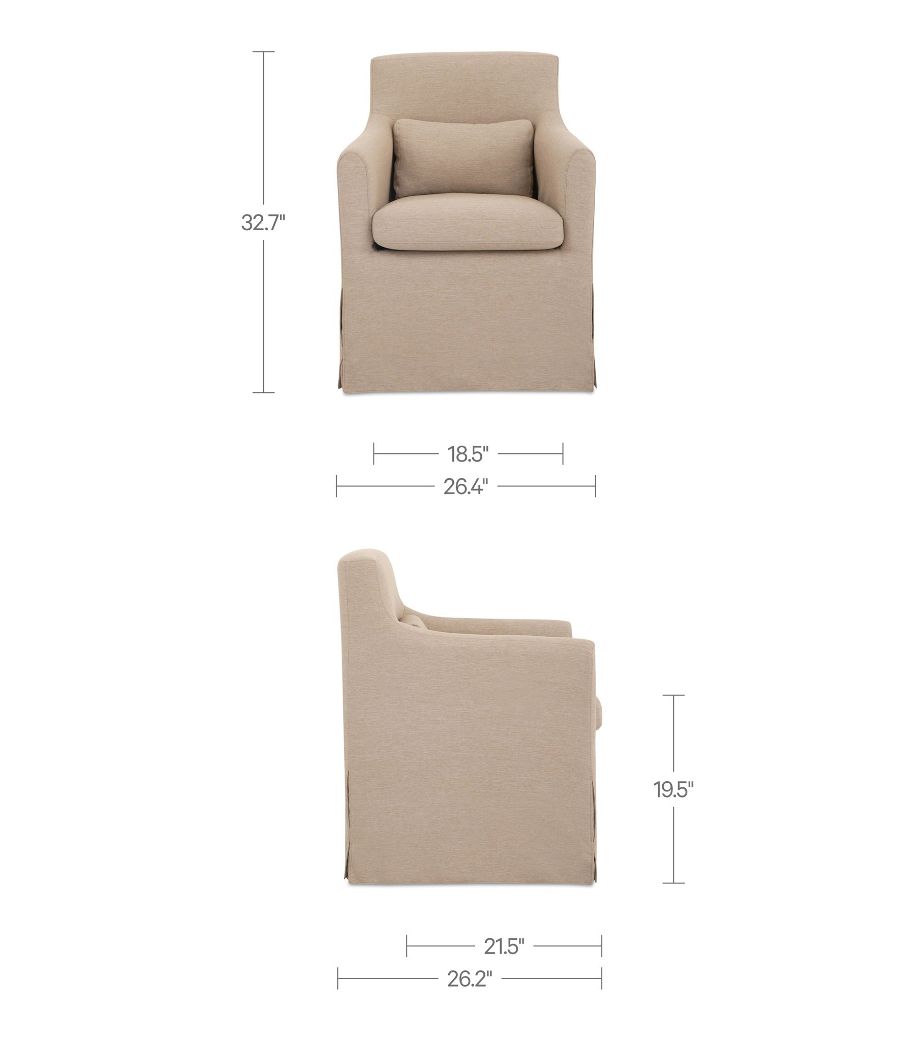 Lydia - Outdoor Slipcover Dining Chair - Light Brown