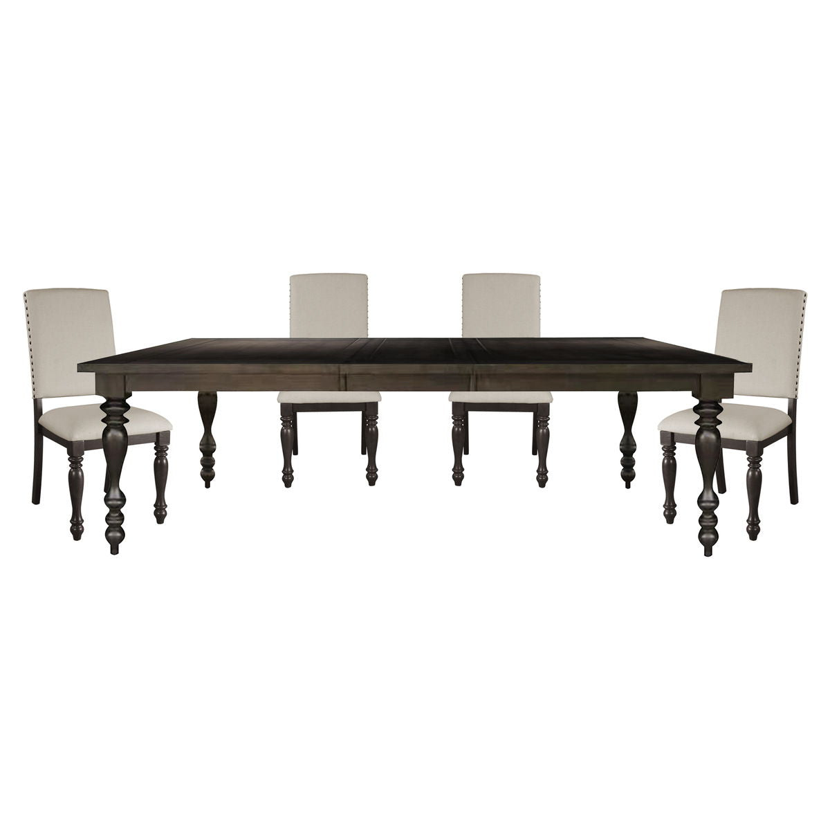 Begonia - 5 Piece Dining Room Set (Table & 4 Side Chairs) - Grayish Brown