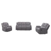 3 Piece Reclining Sofa Set With 150° Deep Recline, 3 Seat Couch, Loveseat & Single Recliner - Gray