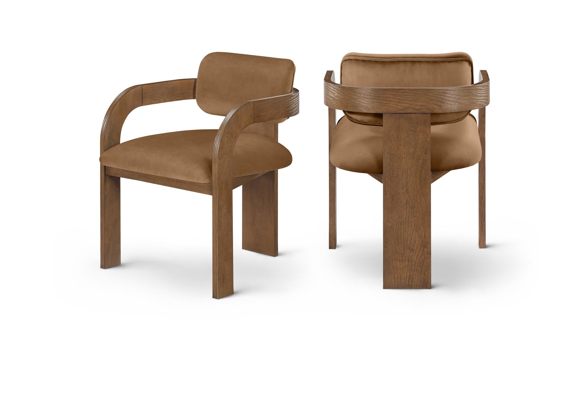 Cedra - Velvet Performance Fabric Upholstered Dining Chair (Set of 2) - Brown Frame