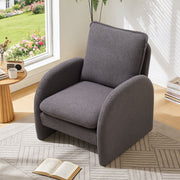 Modern Sherpa Upholstered Accent Chair, Comfortable Living Room Armchair, Lounge Chair For Bedroom, And Office