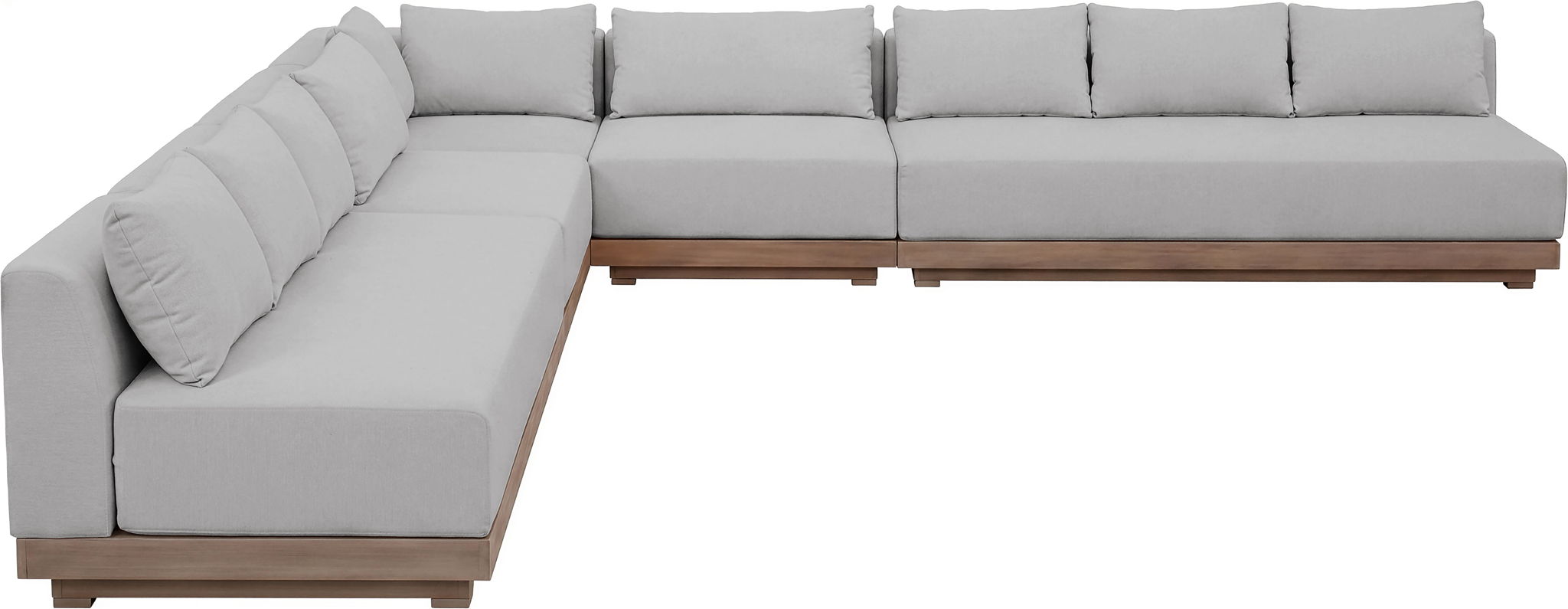 Solace - Olefin Fabric 5 Piece Outdoor Patio Modular Sectional