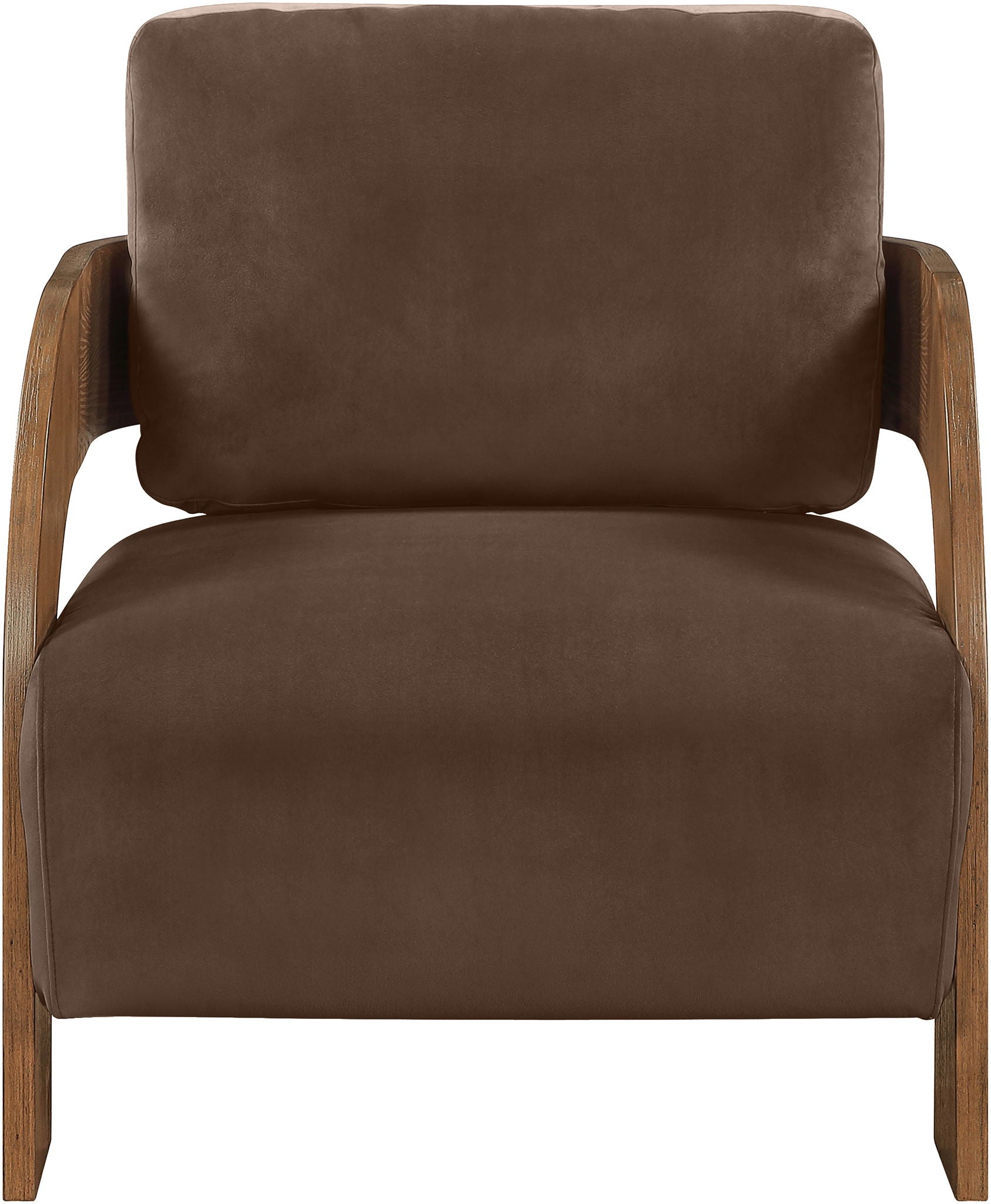 Cedra - Velvet Performance Fabric Upholstered Accent Chair - Brown Frame