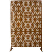 Freestanding Decorative Privacy Screen For Deck Balcony Patio, Metal Privacy - Brown