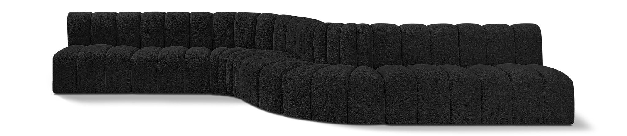 Arc - Boucle Fabric 8 Piece Curved Modular Sofa