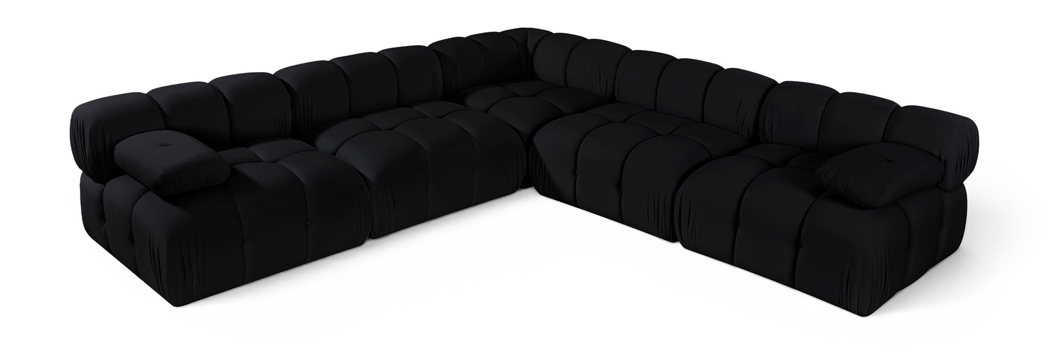 Orin - Velvet Fabric 5 Piece Modular Sectional