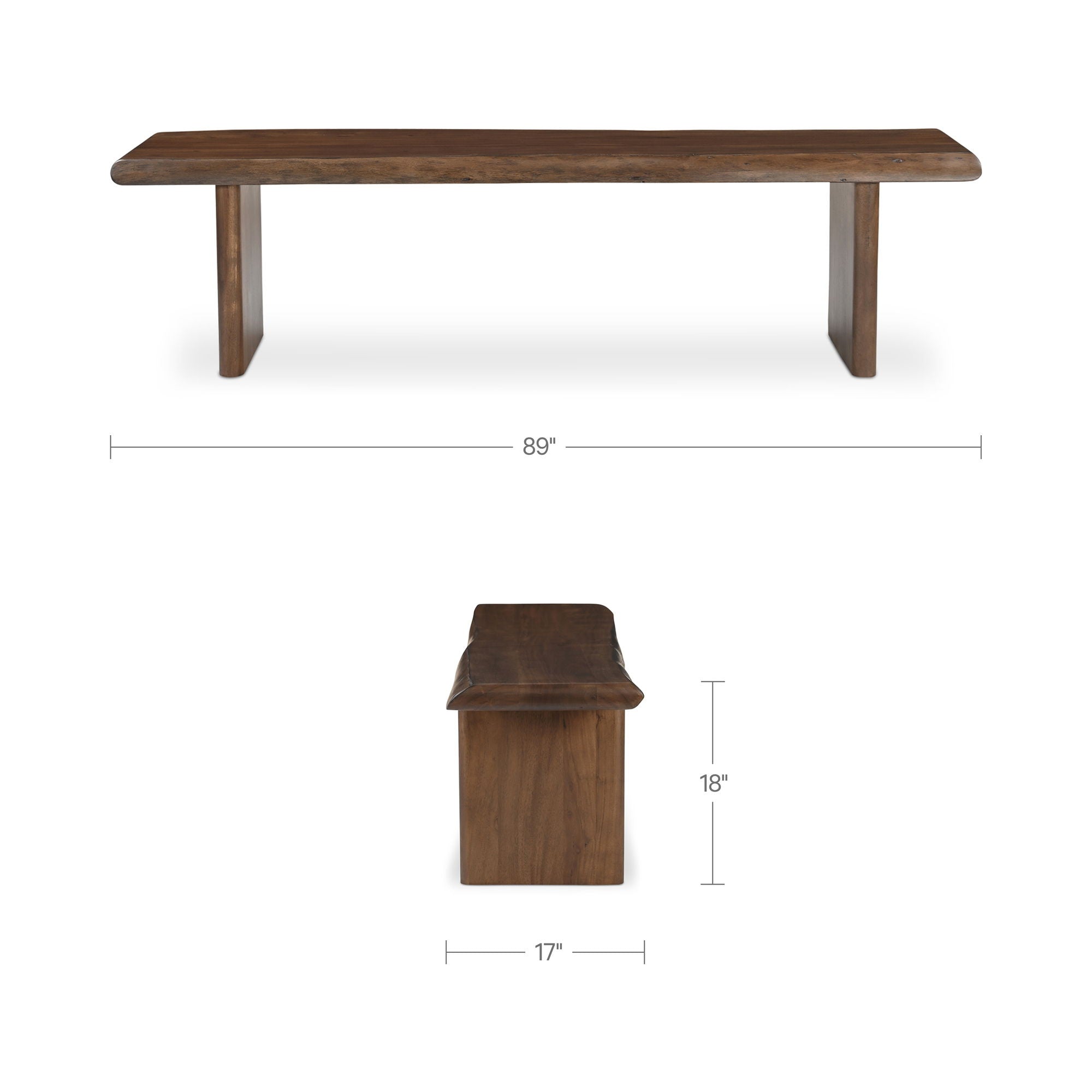 Lila - Large Dining Bench - Brown
